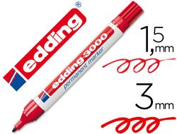 EDDING 3000 Marcador permanente punta cónica. trazo 1.5-3 mm. rojo ref. 3000-02