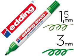 EDDING 3000 Marcador permanente punta cónica. trazo 1.5-3 mm. verde ref. 3000-02