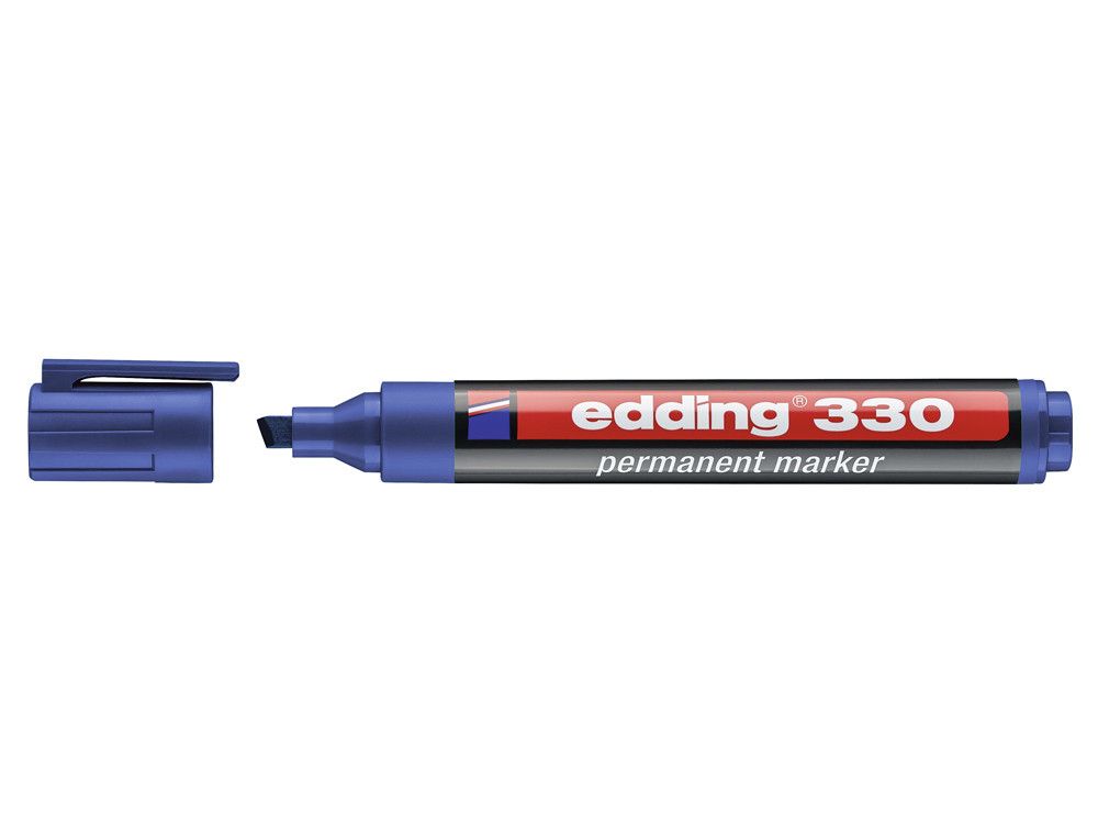 EDDING 330 Marcador Permanente De Punta Biselada De 1-5Mm. Color Azul Ref. 330-03