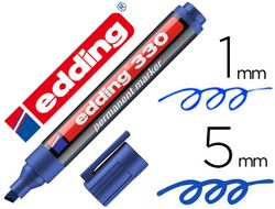 EDDING 330 Marcador Permanente De Punta Biselada De 1-5Mm. Color Azul Ref. 330-03