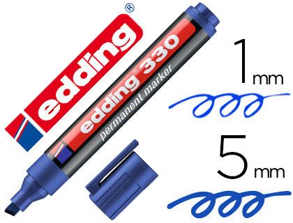 EDDING 330 Marcador Permanente De Punta Biselada De 1-5Mm. Color Azul Ref. 330-03