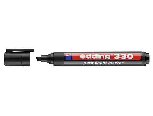 EDDING 330 Marcador Permanente De Punta Biselada De 1-5Mm. Color Negro. Ref. 330-01