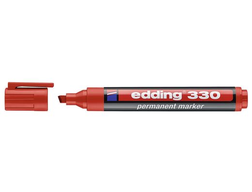 EDDING 330 Marcador Permanente De Punta Biselada De 1-5Mm. Color Rojo Ref. 330-02