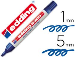 EDDING 3300 Marcador Permanente Punta Biselada. Trazo 1-5 Mm. Color Azul Ref.3300-03