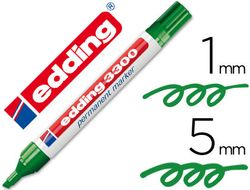 EDDING 3300 Marcador Permanente Punta Biselada. Trazo 1-5 Mm. Color Verde. Ref.3300-04