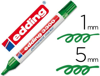 EDDING 3300 Marcador Permanente Punta Biselada. Trazo 1-5 Mm. Color Verde. Ref.3300-04
