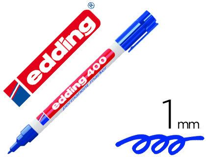 EDDING 400 Marcador Permanente Bolsillo Punta Redonda Trazo 1 Mm Azul Ref.400-03