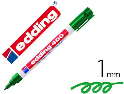 EDDING 400 Marcador Permanente Bolsillo Punta Redonda Trazo 1 Mm Verde Ref. 400-04