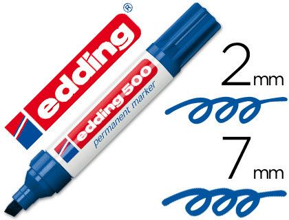 EDDING 500 Marcador Permanente Punta Biselada Trazo 2-7 Mm Azul Ref.500-03
