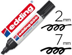 EDDING 500 Marcador Permanente Punta Biselada Trazo 2-7 Mm Negro Ref. 500-01