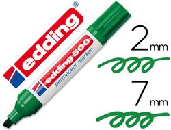 EDDING 500 Marcador Permanente Punta Biselada Trazo 2-7 Mm Verde Ref. 500-04