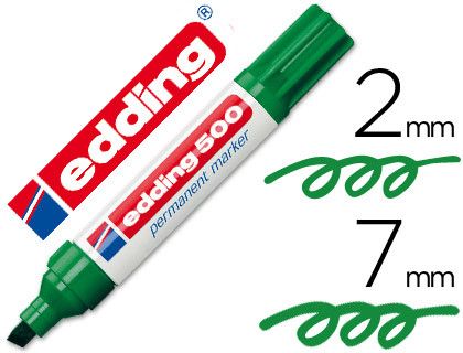 EDDING 500 Marcador Permanente Punta Biselada Trazo 2-7 Mm Verde Ref. 500-04