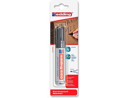 EDDING 550 Marcador Permanente Punta Conica Trazo 3-4 Mm. Recargable Negro Ref. 550-01