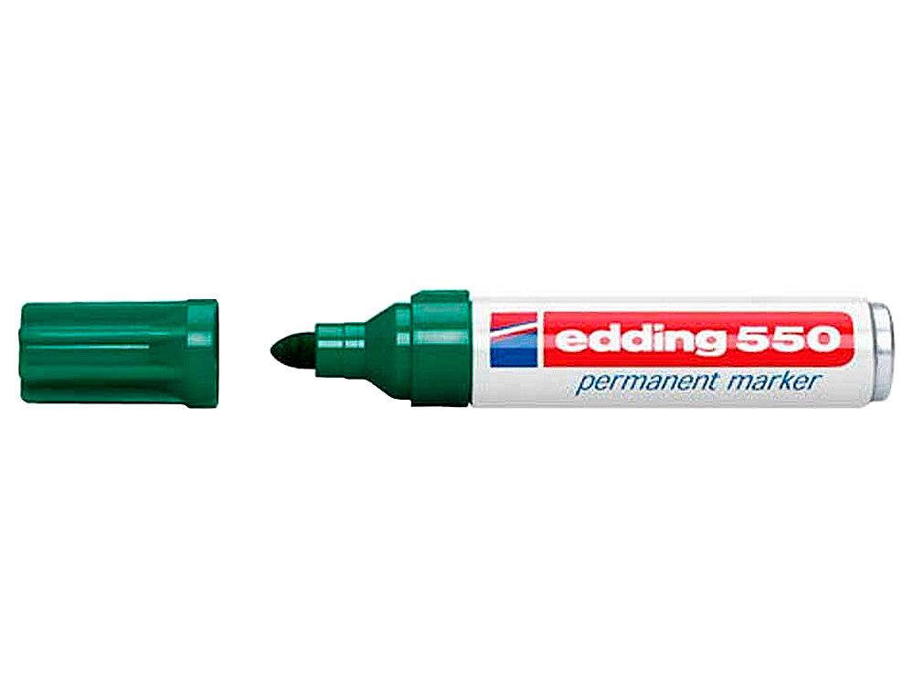 EDDING 550 Marcador Permanente Punta Conica Trazo 3-4 Mm. Recargable Verde Ref. 550-04