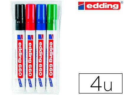 EDDING 660 Estuche 4 Marcadores De Pizarra Blanca 660/4 S