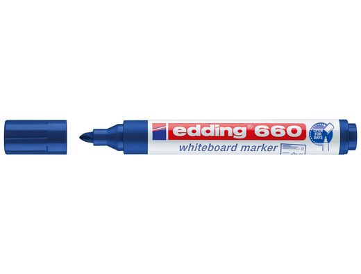 EDDING 660 Marcador pizarra blanca Trazo 1,5-3mm punta cónica Azul Ref. 660-03