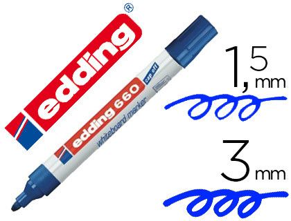 EDDING 660 Marcador pizarra blanca Trazo 1,5-3mm punta cónica Azul Ref. 660-03