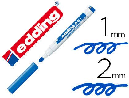 Edding 661 Rotulador para pizarra blanca color azul punta redonda 1-2 mm recargable