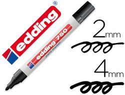 EDDING 750 marcador permamente punta cónica trazo 2-4 mm. color negro ref. 750-1