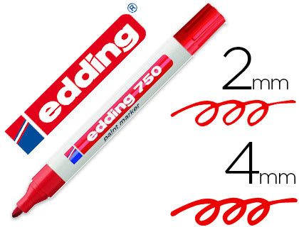 EDDING 750 marcador permamente punta cónica trazo 2-4 mm. color Rojo 750-2