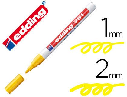 EDDING 751 Marcador Permanente Tinta Opaca Punta Conica Trazo 1-2 Mm Amarillo Ref. 751-05