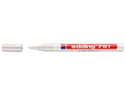 EDDING 751 Marcador Permanente Tinta Opaca Punta Conica Trazo 1-2 Mm Blanco Ref.751-049