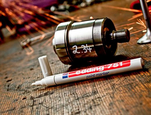 EDDING 751 Marcador Permanente Tinta Opaca Punta Conica Trazo 1-2 Mm Blanco Ref.751-049