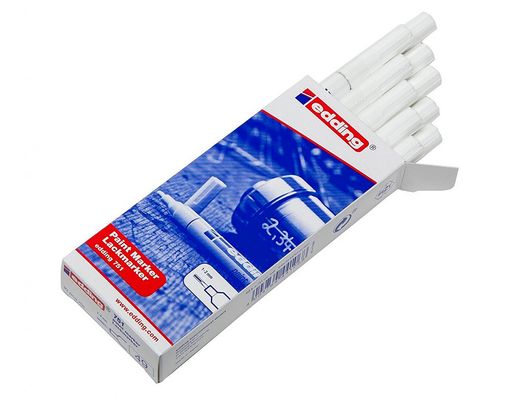EDDING 751 Marcador Permanente Tinta Opaca Punta Conica Trazo 1-2 Mm Blanco Ref.751-049