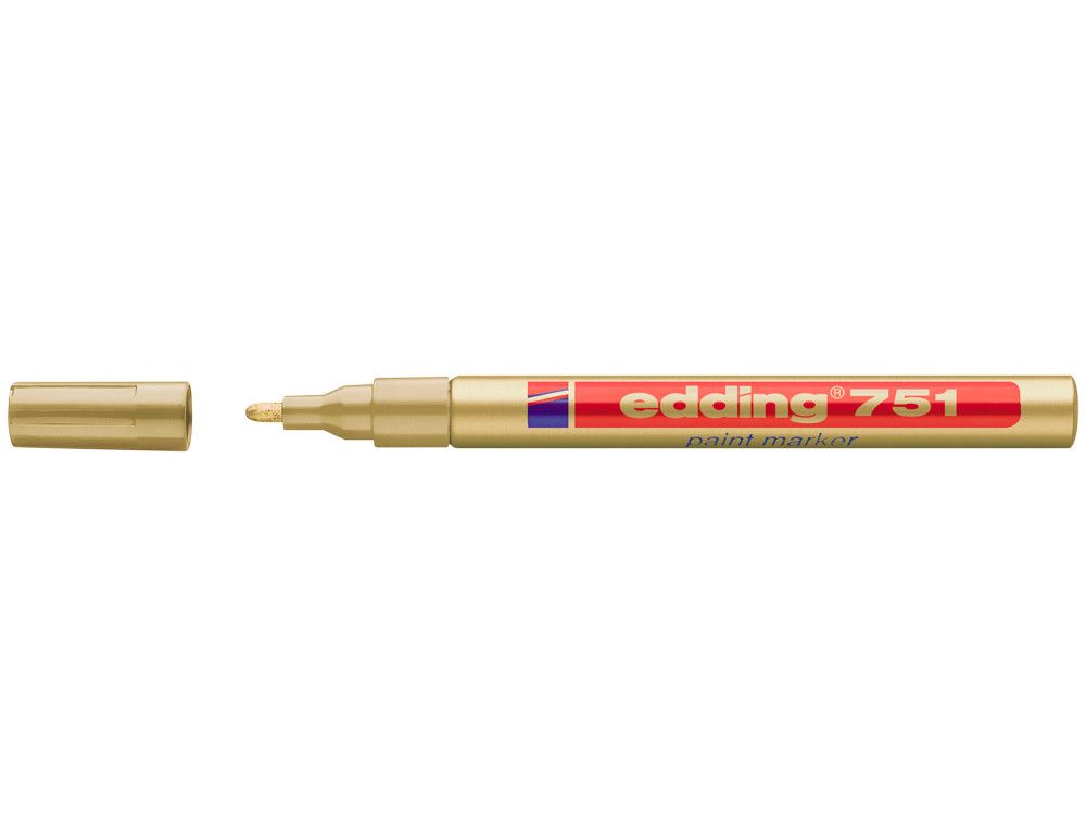 EDDING 751 Marcador Permanente Tinta Opaca Punta Conica Trazo 1 - 2 Mm Oro Ref. 751-53