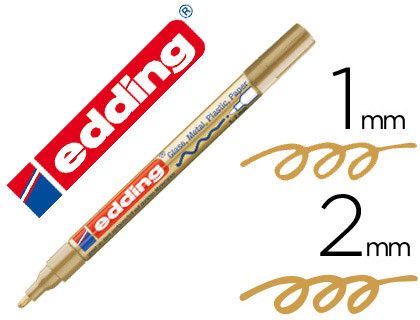 EDDING 751 Marcador Permanente Tinta Opaca Punta Conica Trazo 1 - 2 Mm Oro Ref. 751-53