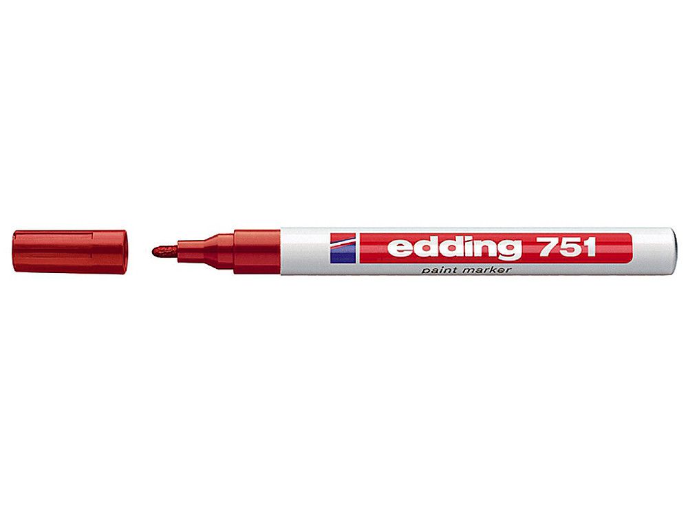 EDDING 751 Marcador Permanente Tinta Opaca Punta Conica Trazo 1-2 Mm Rojo Ref. 751-02