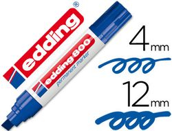 EDDING 800 Marcador Permanente Punta Biselada Trazo 4 - 12 Mm Azul Ref. 800-03