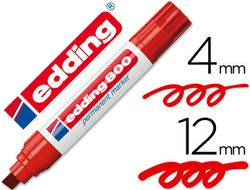 EDDING 800 Marcador Permanente Punta Biselada Trazo 4 - 12 Mm Rojo Ref. 800-02
