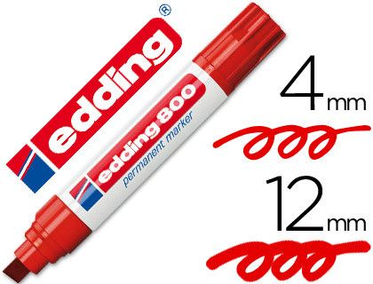 EDDING 800 Marcador Permanente Punta Biselada Trazo 4 - 12 Mm Rojo Ref. 800-02