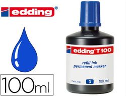 EDDING Bote Tinta T100 (100 ml) azul T100-03