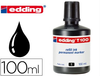 EDDING Bote Tinta T100 (100 ml) negro T100-01