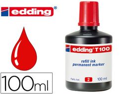 EDDING Bote Tinta T100 (100 ml) rojo T100-02