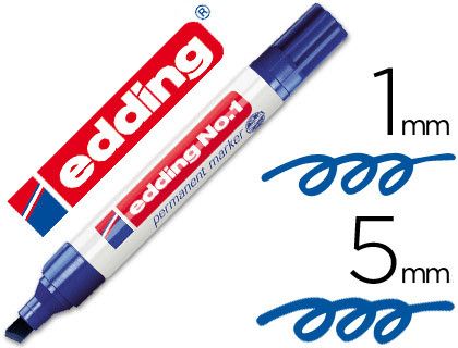 EDDING Nº1 Marcador permanente recargable Trazo 1-5mm Punta biselada Azul Ref. 1-03