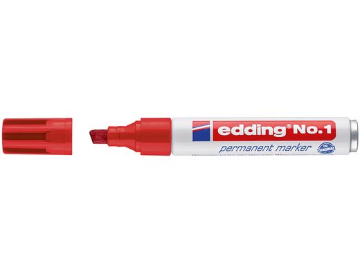 EDDING Nº1 Marcador permanente recargable Trazo 1-5mm Punta biselada rojo REF. N.1-02