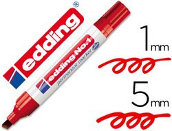 EDDING Nº1 Marcador permanente recargable Trazo 1-5mm Punta biselada rojo REF. N.1-02