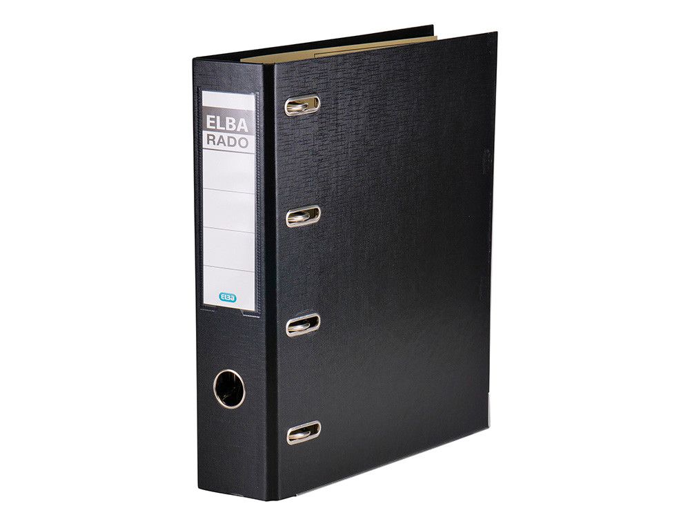 ELBA Archivador Doble Mecanismo de Palanca Rado Plast A4 Lomo 75mm Negro 100551851