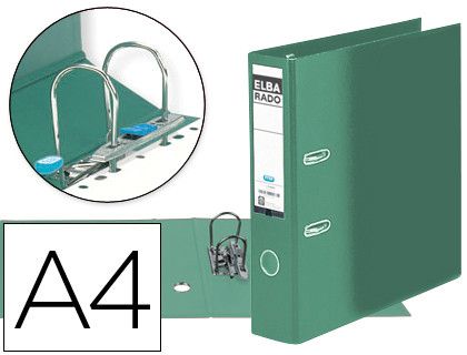 ELBA Archivador Palanca Rado Plast A4 Lomo 80mm Verde 100022628