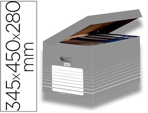 Elba contenedor con tapa integrada box auto gris