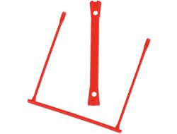 Encuadernador Fastener Q-Connect Plastico D-Clips Color Rojo Caja de 100 Unidades