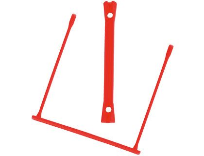 Encuadernador Fastener Q-Connect Plastico D-Clips Color Rojo Caja de 100 Unidades