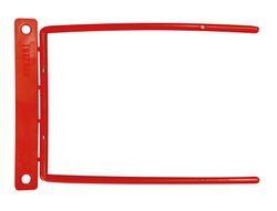 Encuadernador Fastener Q-Connect Plastico D-Clips Color Rojo Caja de 100 Unidades