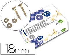 Encuadernadores Liderpapel 18 mm con Arandela -Latonados -Caja de 100