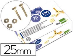 Encuadernadores Liderpapel 25 mm con Arandela -Latonados -Caja de 100