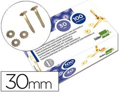 Encuadernadores Liderpapel 30 mm con Arandela -Latonados -Caja de 100