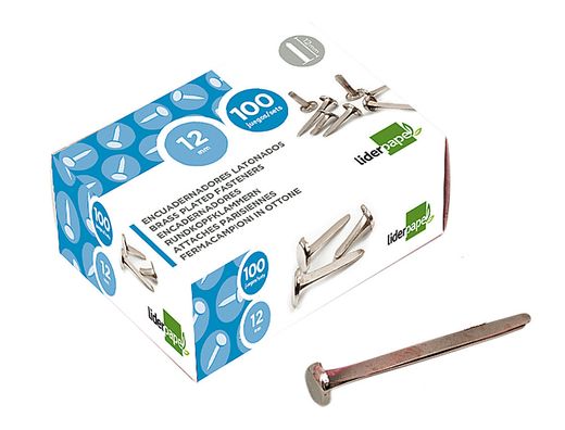 Encuadernadores Liderpapel N.3 19 mm -Caja de 100 Niquelados